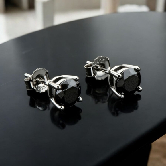 FingerBlingers Other - CERT Moissanite  2CT Black Moissanite Stud Earrings